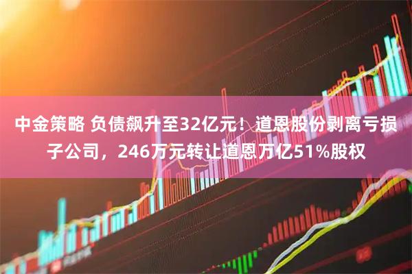 中金策略 负债飙升至32亿元！道恩股份剥离亏损子公司，246万元转让道恩万亿51%股权